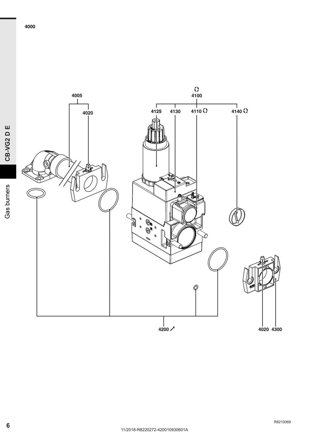 Взрывсхема горелки — Газовая горелка Elco VG 2.205 D E KL 3/4"
