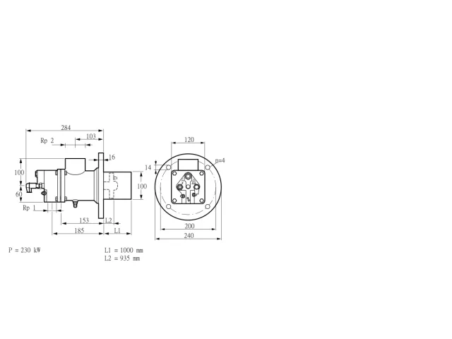 Kromschroder BIO 100HB-1000/935-(37)E — промышленная газовая горелка — 84012104
