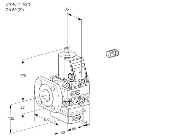 Kromschroder VAH 2E40F/50R05HEVWR/PP/PP — регулятор расхода газа — 88102385