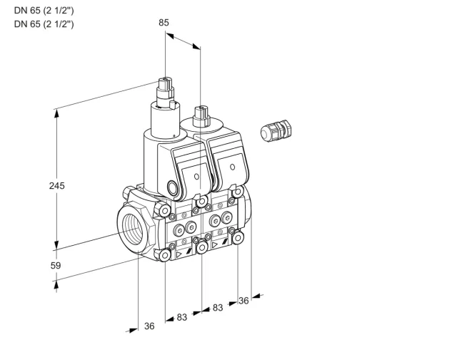 Kromschroder VCS 3E65R/65R05LNWR/PPPP/MMMM — двойной электромагнитный газовый клапан — 88106462