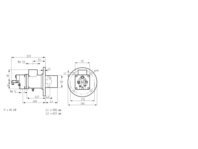 Kromschroder BIO 50HB-900/835-(37)D — промышленная газовая горелка — 84015590