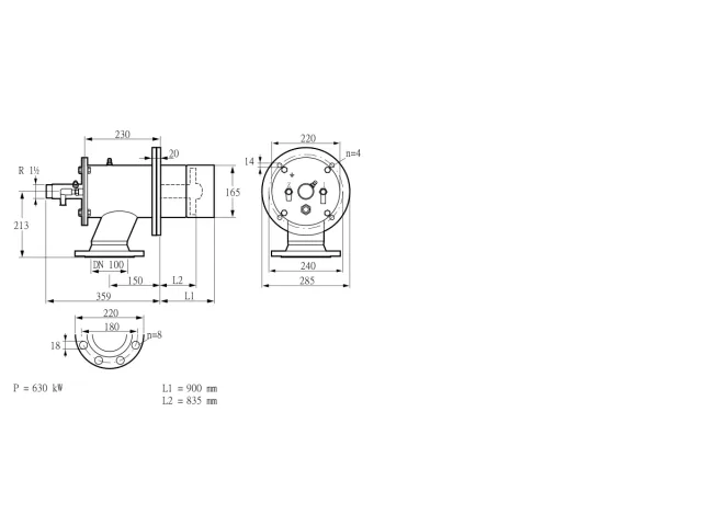 Kromschroder ZIO 165HB-900/835-(18)D — промышленная газовая горелка — 84099764