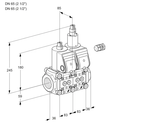 Kromschroder VCS 3E65R/65R05NLWR/PPPP/PPPP — двойной электромагнитный газовый клапан — 88103075