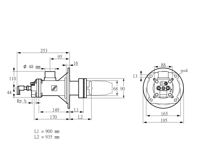 Kromschroder BICA 65RB-900/935-(37)D — промышленная газовая горелка — 84022101