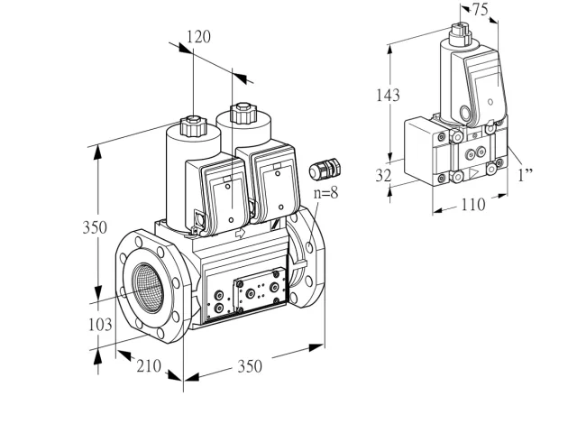 Kromschroder VCS 8100F05NNWR3E/PPPP/PPZ- — двойной электромагнитный газовый клапан — 88203380