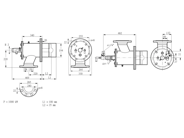 Kromschroder ZIO 200HML-100/35-(41)D — промышленная газовая горелка — 84277115