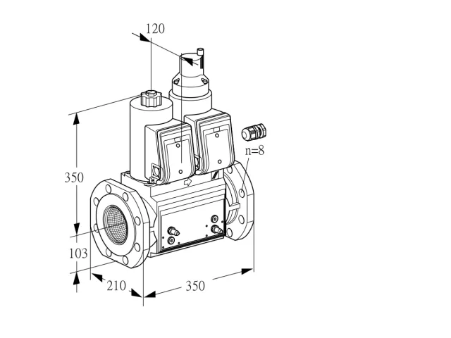 Kromschroder VCS 8100F05NLQR3B/MPPM/PPPP — двойной электромагнитный газовый клапан — 88205356