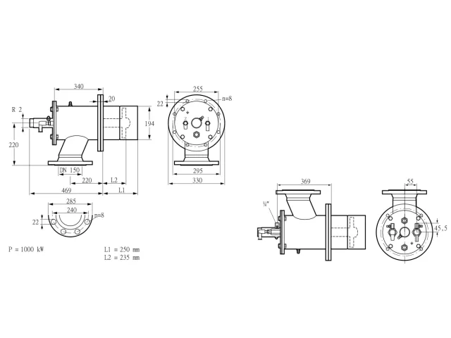 Kromschroder ZIO 200RB-250/235-(20D)D — промышленная газовая горелка — 84099658