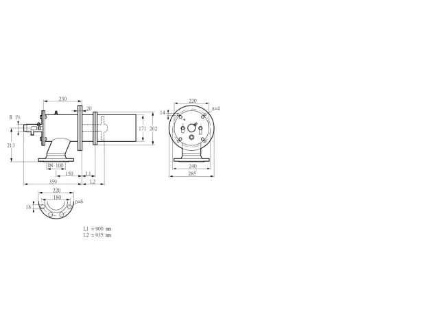 Kromschroder ZIC 165HB-900/935-(18)DB — промышленная газовая горелка — 84099977