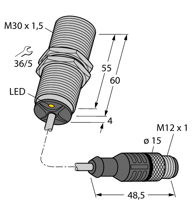 Индуктивный датчик TURCK BI10U-MT30-AD4X-0.3-RS4.23/XOR