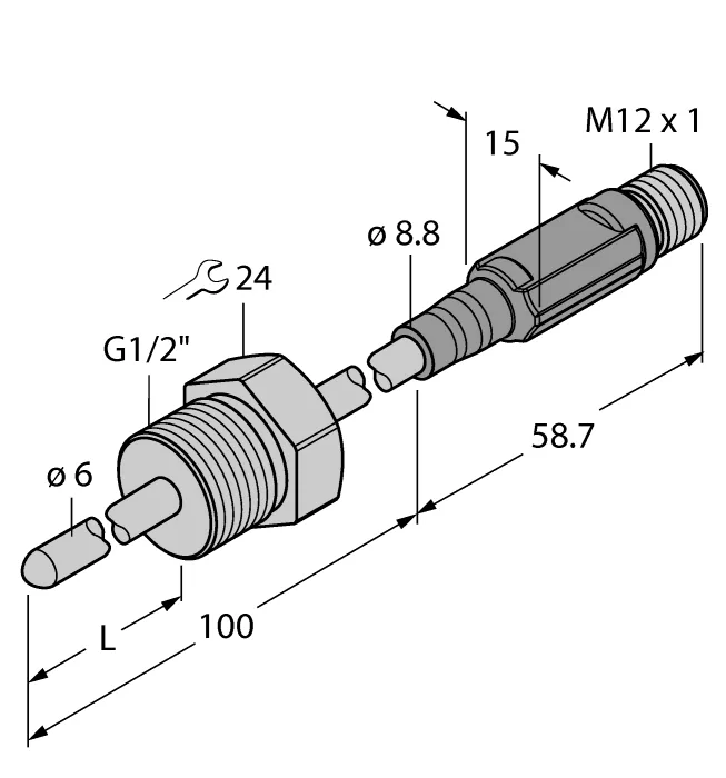 Датчик температуры TURCK TTM150C-206A-G1/2-LI6-H1140-L050-50/150C