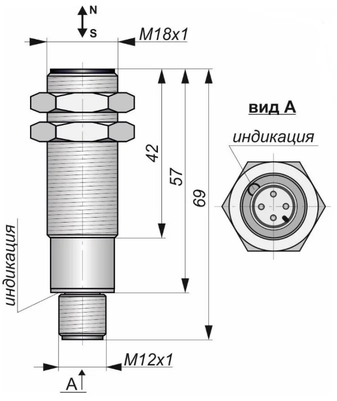 Датчик для цилиндров СКБ Индукция Г13-NО/NC-G/DC-P-ПГ(Л63) 15166