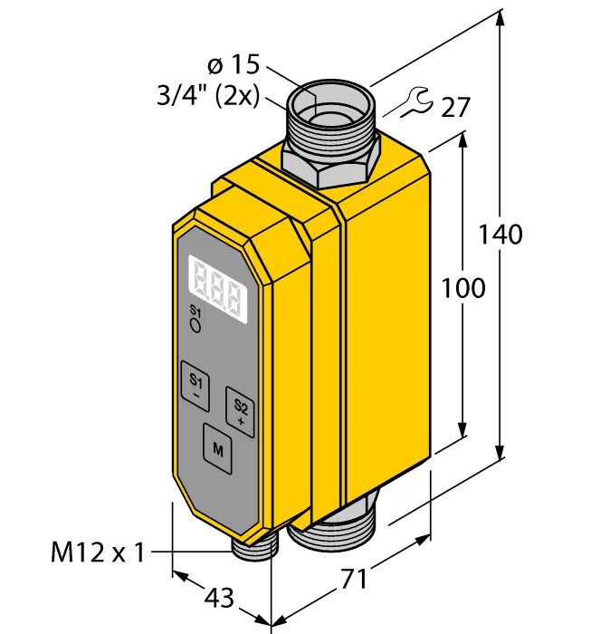 Расходомер TURCK FCMI-3/4D12DYA4P-LIUP8X-H1141