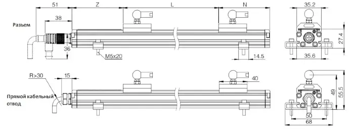AMT Linear Position Sensor LPS1-CS50VSB0200MHC51N1V110