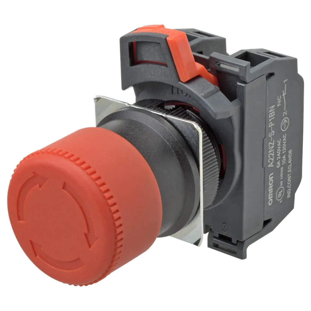 Выключатели аварийной остановки Omron A22NE-S-P222-N