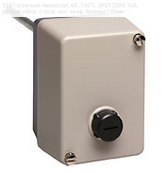 STB1 отсечной термостат, 60…130°C, SPST 230V, 10A, ручной сброс, с погр. кол. из кр. бронзы,150мм
