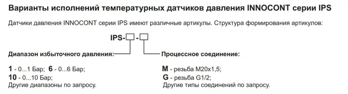 Аналоговые датчики давления 4-20 мА INNOCONT IPS-6-M