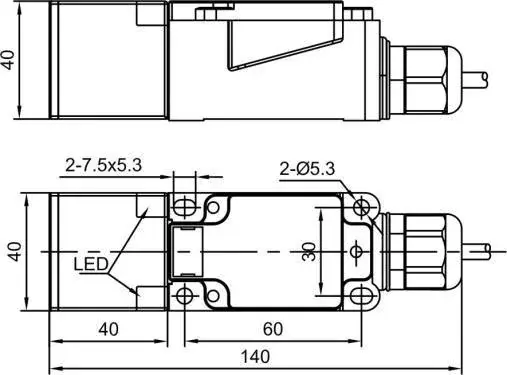 Индуктивные датчики LANBAO LE40XZSN40DPRY-D