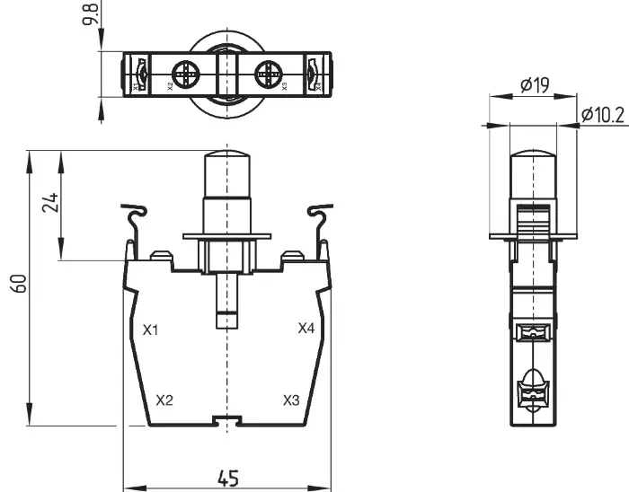 Блоки контактов и индикации Schmersal ELDE.N-RD-GN-YE-24VDC