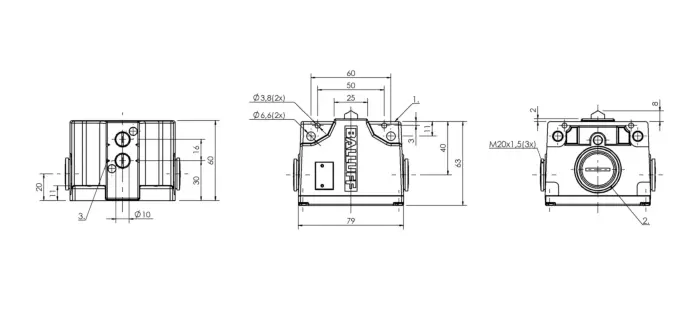 Блочные кулачковые выключатели Balluff BNS02F1