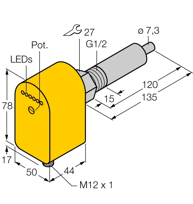 Калориметрические датчики потока TURCK FCS-G1/2A4P-LIX-H1141/L120