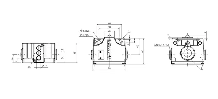 Блочные кулачковые выключатели Balluff BNS02PK