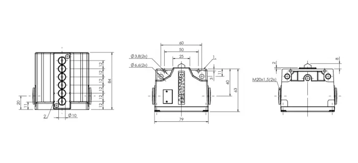Блочные кулачковые выключатели Balluff BNS02NY