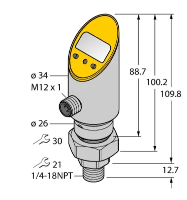 Аналоговые датчики давления 4-20 мА TURCK PS0.25V-503-LI2UPN8X-H1141/3GD
