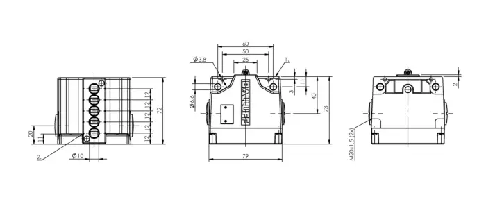 Блочные кулачковые выключатели Balluff BNS02NP