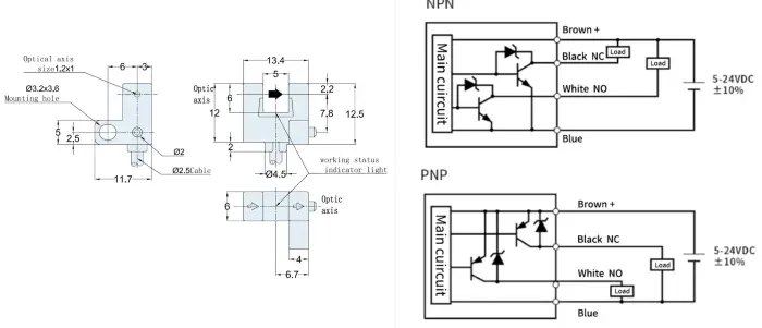 Миниатюрные щелевые датчики LANBAO PU05S-TGNR-R