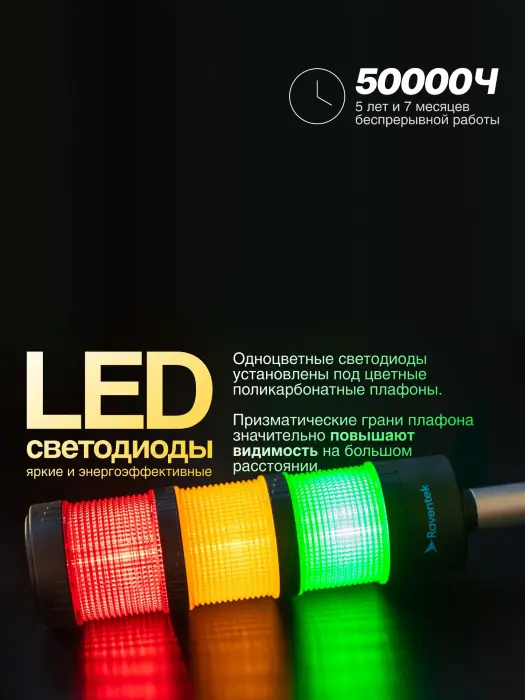 Светодиодные сигнальные колонны Raventek PVO2-324F-RYG
