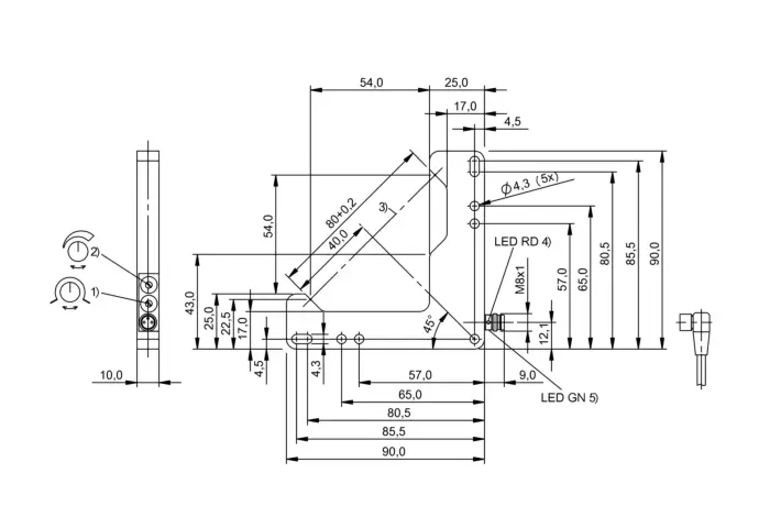 Угловые оптические датчики Balluff BWL000L