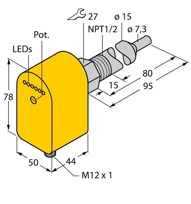 Калориметрические датчики потока TURCK FCS-N1/2A4P-LIX-H1141/L080