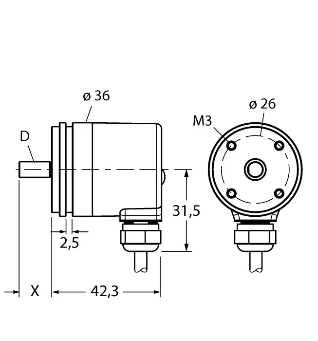 Энкодеры индуктивные TURCK RS-06S6S-7A12B-C 1M