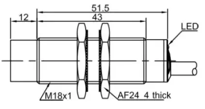 Индуктивные датчики LANBAO LR18XBN12DPOY-5M