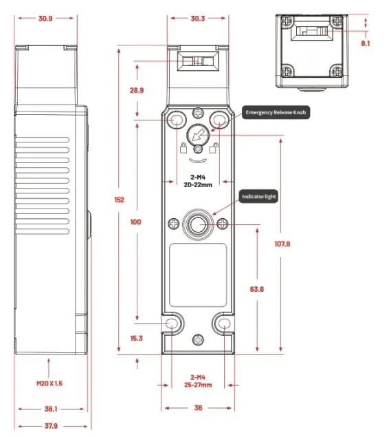 Дверные замки (выключатели) безопасности LANBAO SLBS-ET1A1D-D