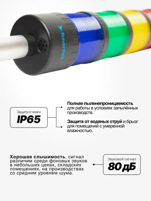 Светодиодные сигнальные колонны Raventek PVO2-424F-RYGB