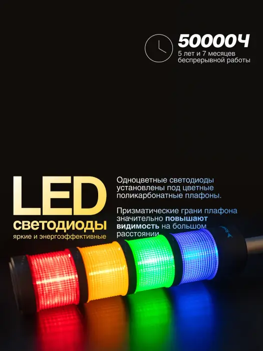 Светодиодные сигнальные колонны Raventek PVO2-424F-RYGB