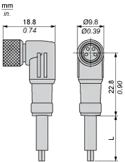 Разъемы для датчиков Telemecanique XZCP1041L5