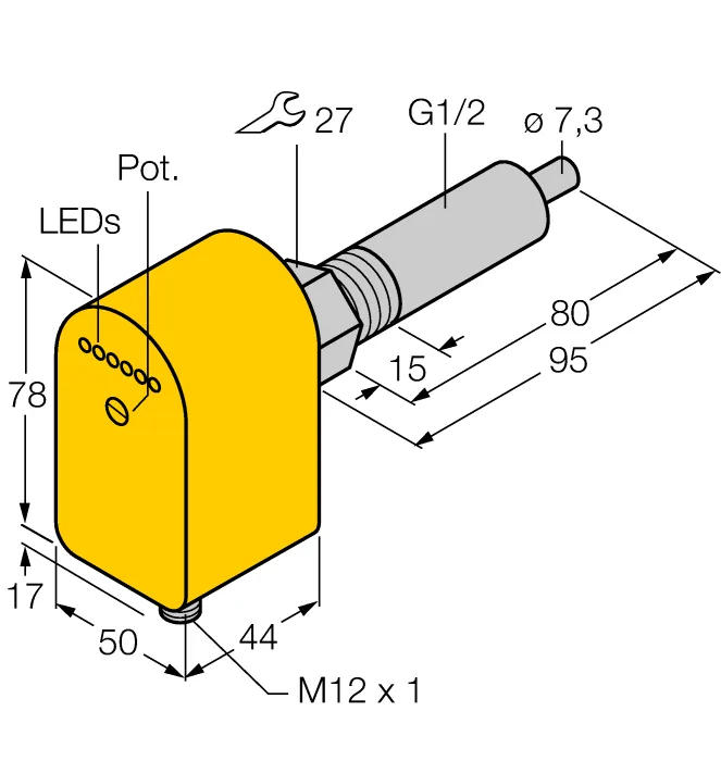 Калориметрические датчики потока TURCK FCS-G1/2A4P-LIX-H1141/L080