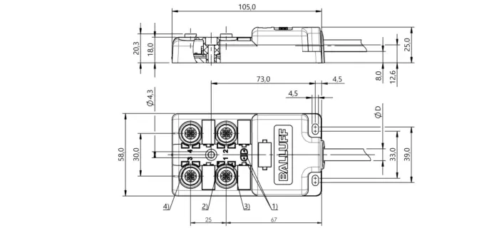 Коробки распределительные для датчиков Balluff BPI00A1