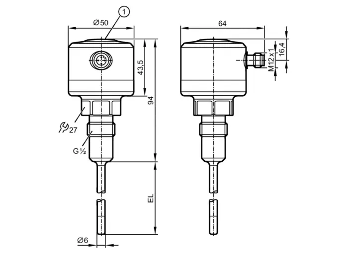 Датчики температуры pt1000 IFM Electronic TCC531