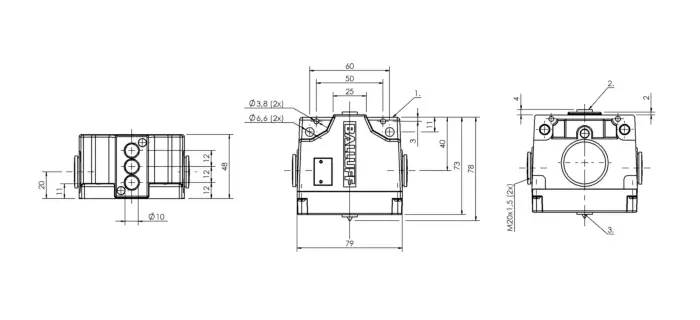 Блочные кулачковые выключатели Balluff BNS03F8