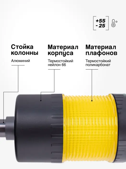 Светодиодные сигнальные колонны Raventek PVO2-124B-Y