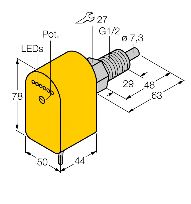 Калориметрические датчики потока TURCK FCS-GL1/2A4P-VRX/24VDC 5M