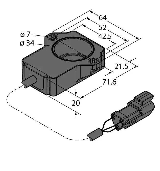 Энкодеры индуктивные TURCK RI20P1-QR20-LU4X2-0.15-DT04-3P