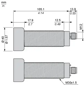 Датчики ультразвуковые с аналоговым выходом Telemecanique XXS30B4AM12