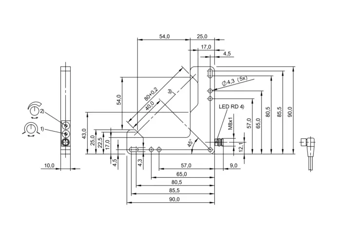 Угловые оптические датчики Balluff BWL000T