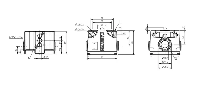 Блочные кулачковые выключатели Balluff BNS02PN