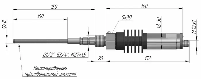 Емкостные сигнализаторы уровня СЕНСОР ДКЕ-С150-301Р-3113-СА.6.2
